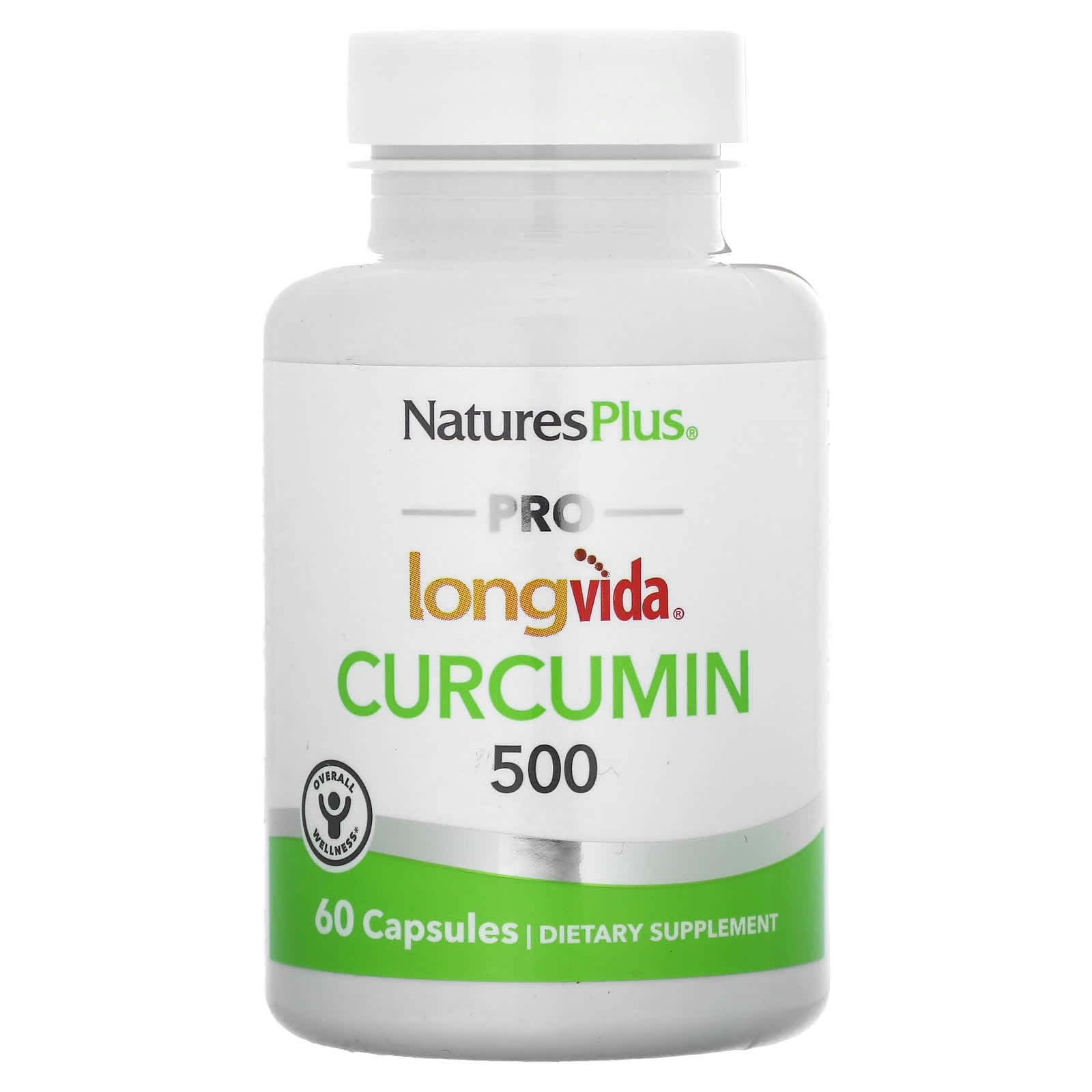 

NaturesPlus, Pro Longvida, Curcumin, 500 mg, 60 Capsules