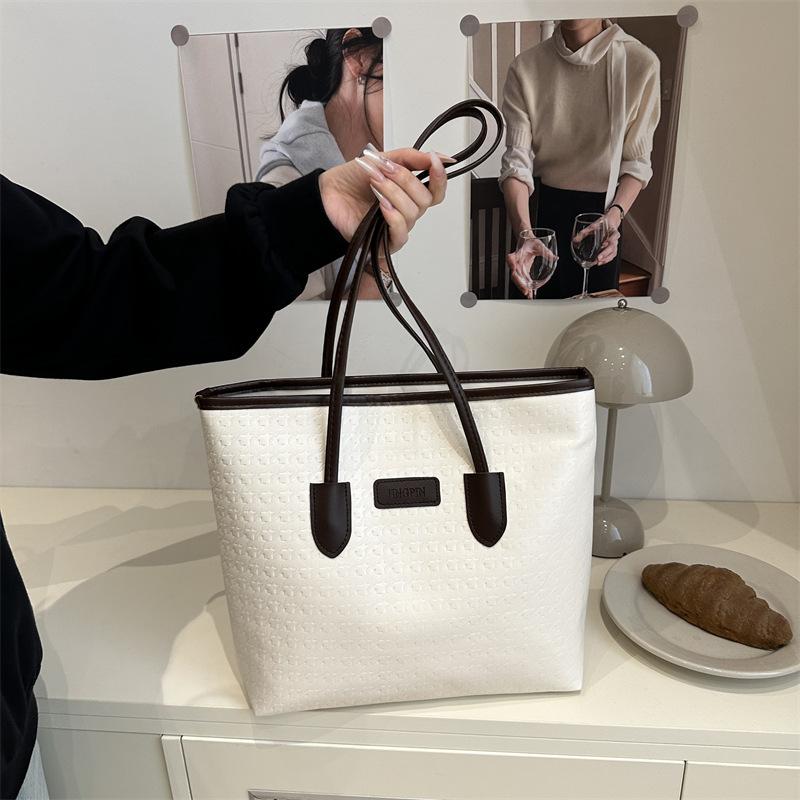 Large-capacity Bag Women's 2025 New Leisure Work Shoulder Bag, High-end College Student Class Commuting Tote Bag