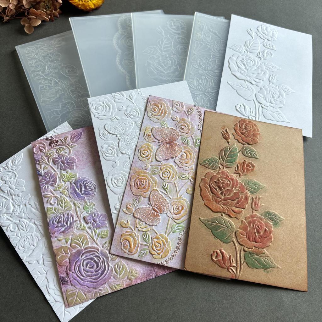 Floral Texture Embossing Molds & Board for Journaling