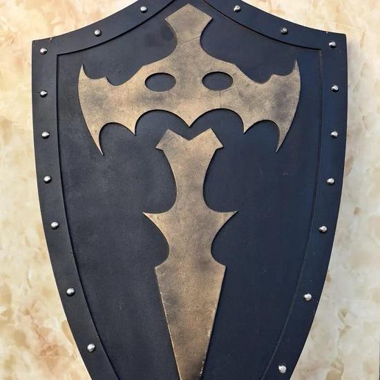 Средневековый Щит Рыцаря Настенный Декор Черно-Золотой Щит Крестоносца Готический Настенный Щит