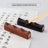 Yubao Pavilion Calligraphy Brush Holder: Ceramic Pen Rest & Solid Wood Stand - Scholar's Creative Pen Hanger, Four Treasures