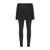 Women's Fashion Solid Color Elastic Waist Pleated Fake Two Piece Leggings Casual Pants