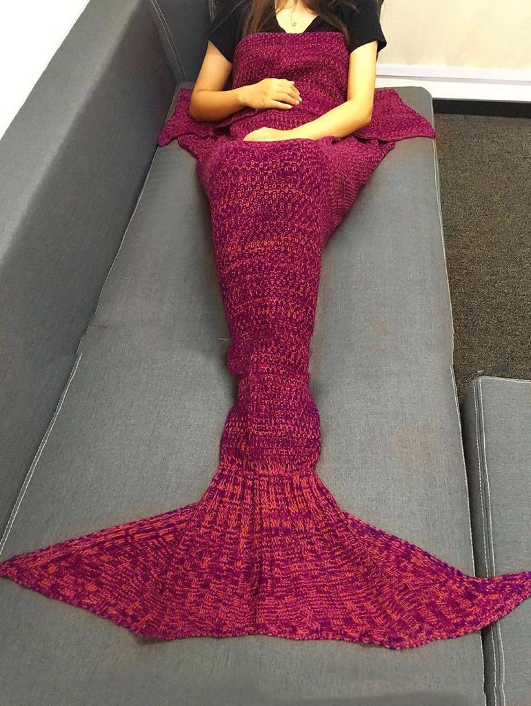 Tail Blanket Mermaid With Knit Fabric Cozy Home Lounge Decor Material For Spring