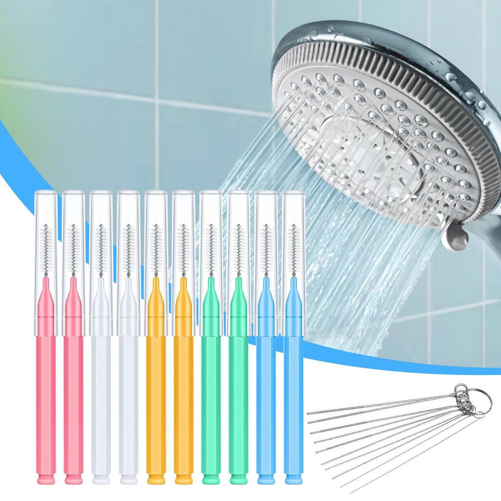 Shower Head Brush 10 Pieces Shower Head Cleaning Brushes Small Hole Stain Remover For Bathroom Aerators Household Kitchen Renter