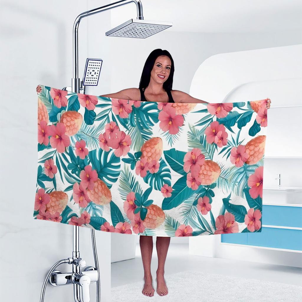 1pc flowers Print towel Sports Quick-Drying Super Absorbent Camping Towel Super Soft Lightweight Gym Swimming Yoga Beach Towel
