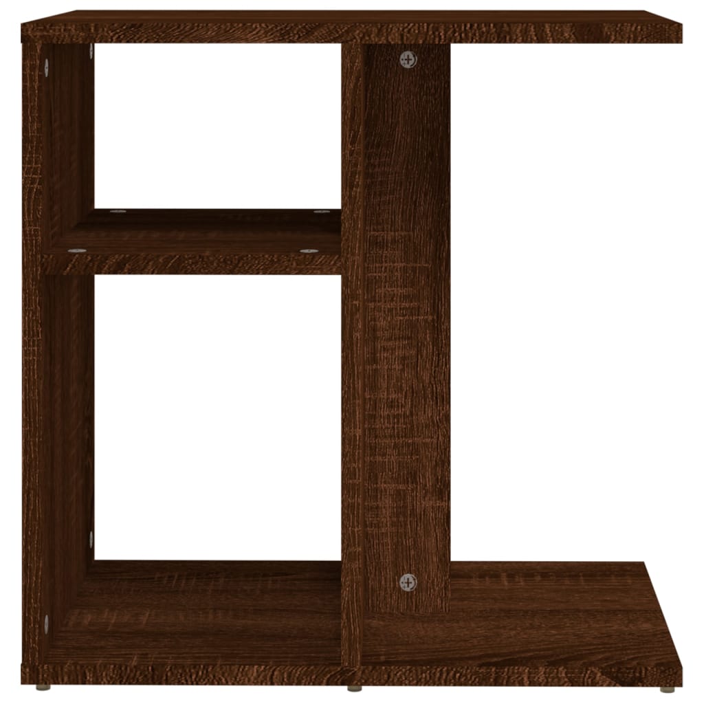 Side Table Brown Oak Look 50 X 30 X 50 Cm Engineered Wood