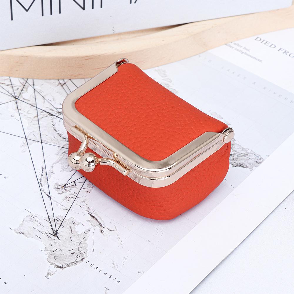 Mini Genuine Leather Kiss-Lock Jewelry Bag - Cowhide Earring, Necklace, and Ring Accessory Box for Women