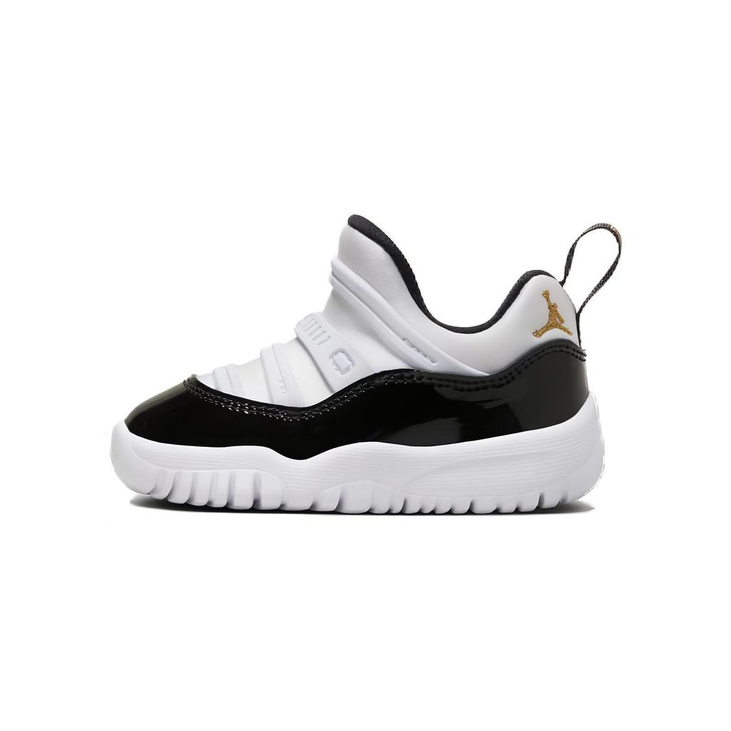 New Jordan Air Jordan 11 Retro Little Flex 'Gratitude' Wear-Resistant Low-Top Toddler Shoes White Black Infant And Toddler BQ7102-170