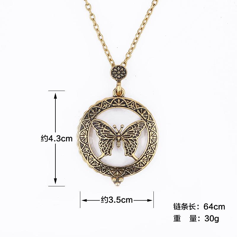 

Европейское и американское ожерелье с кулоном в виде увеличительного стекла, креативное, ретро, с животным