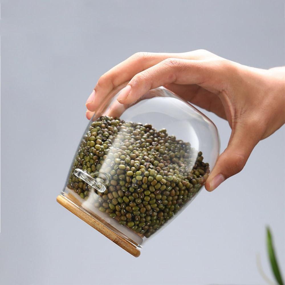 Leak-Proof Glass Storage Jars Wide Mouth Glass Canister Jar Kitchen Canisters  Grains