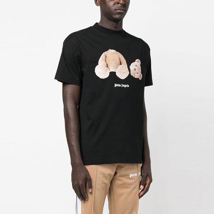 Palm Angels Bär Klassisches T-Shirt Schwarz/Braun Herren Oberteile PMAA001C99JER0141060