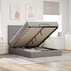 Cadre de lit avec matelas - Maison Exclusive - Tissu taupe - 140x190 cm - Rangement hydraulique