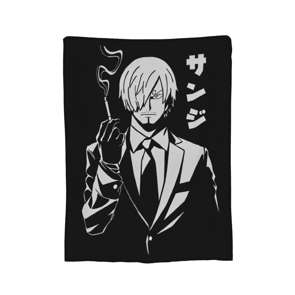 Luffy Roronoa Zoro Blanket Anime Wool Novelty Warm Throw Blankets for Home Restaurant Autumn/Winter,