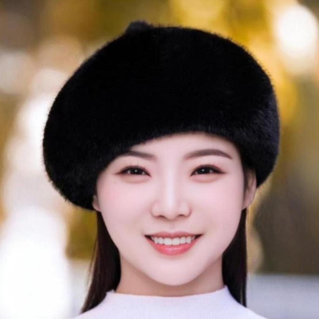 Women Winter Fashion  Imitation Mink Hair Mother Hat Whole Mink Imitation Fur Hat Casual Warm Beret Tide