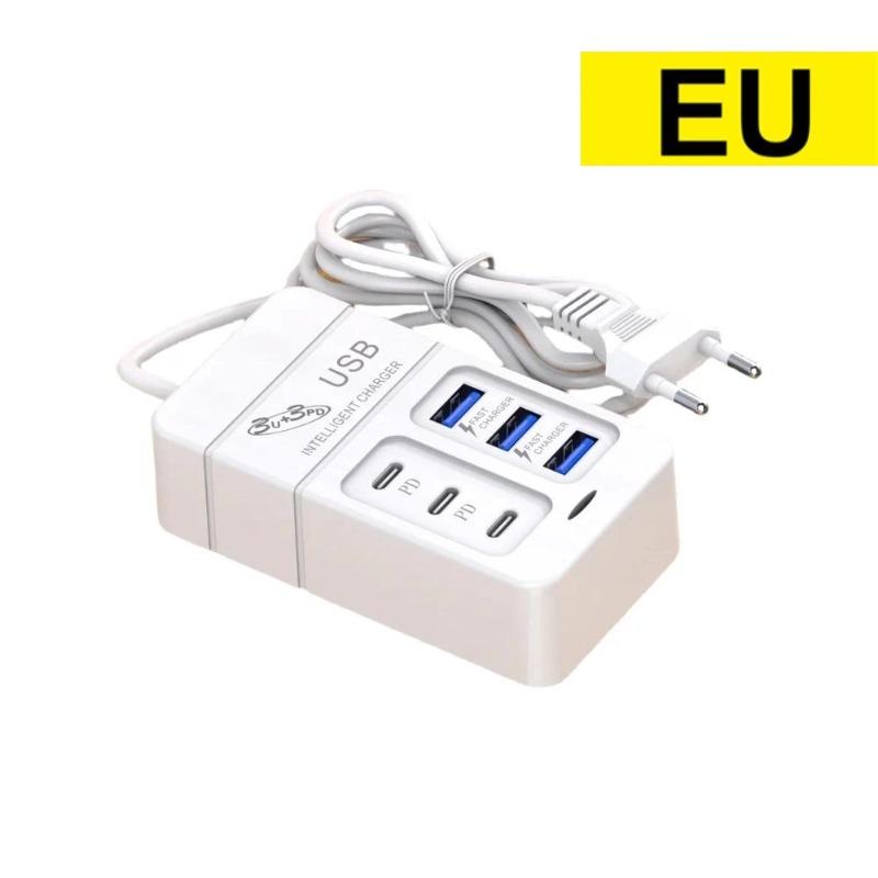 35W PD Type C Fast Charge Multiportová USB nabíječka Rychlé nástěnné nabíječky USB Hub Adaptér Mobilní telefon EU US Plug USB Type C Nabíječka