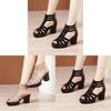 Roman Sandals Women Chunky Heel Non Slip Open Toe Summer Footwear For Casual Wear