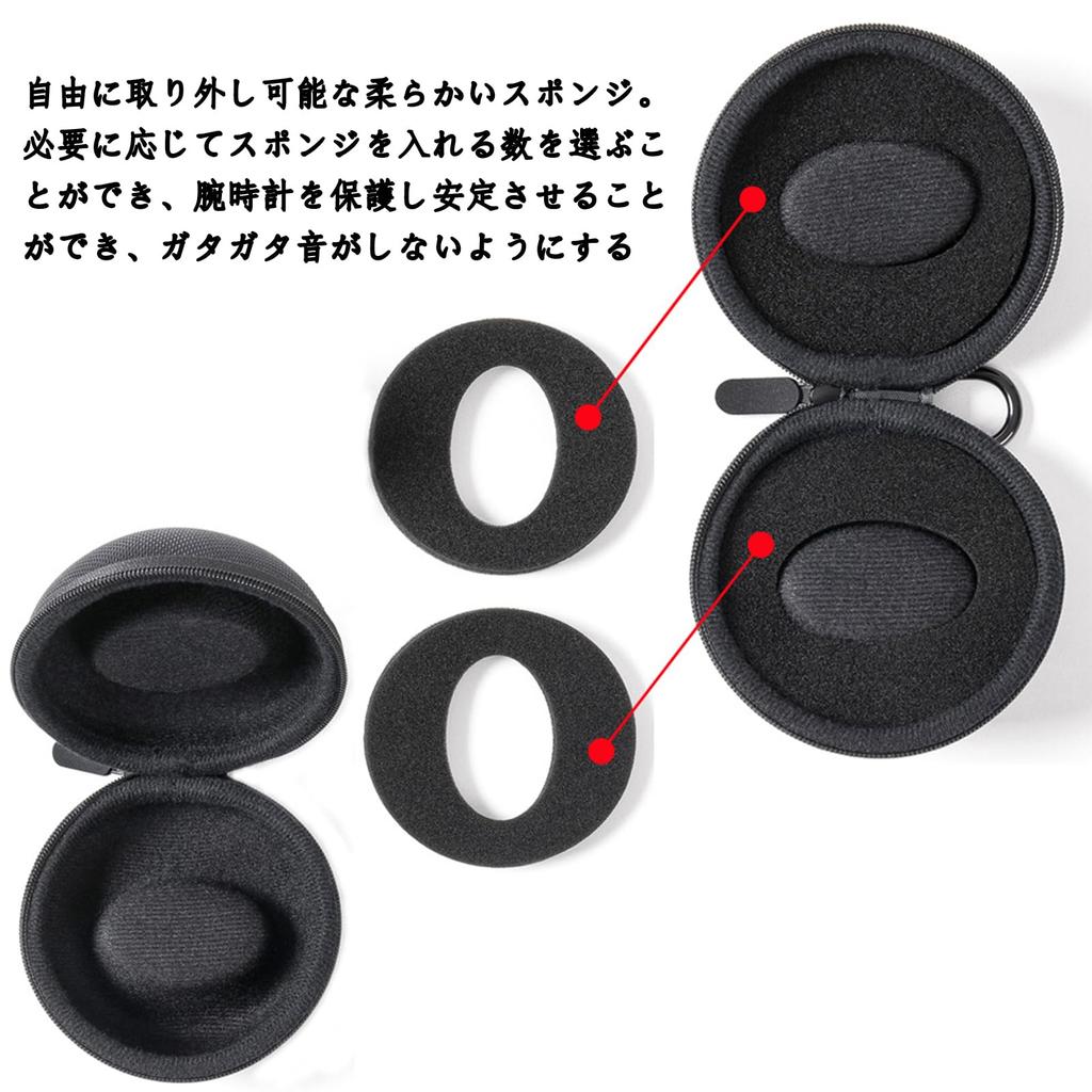 Yuswqin Watch Portable Watch Holds Watches up to 51mm 4 Sponges and 1 Case, Case, (Includes Carabiner) (1)