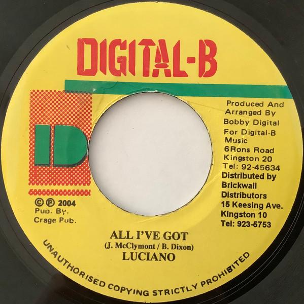 

7inch Record LUCIANO 2 JAMELODY All Ive Got Be Prepaired NONE DigitalB 2004 Jamaica Reggae Ska Dub Used