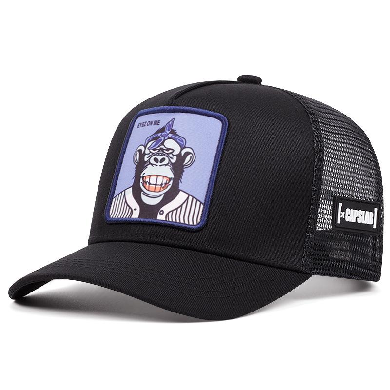 

Cartoon baseball caps Men s and women s outdoor spring summer sun hats American Trucker net hats cute Adjustable чорний