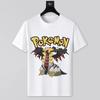 Summer New Pokémon Animation Print White Tshirt Mens and Womens Original Style Loose Casual Trend Versatile Shortsleeved Top