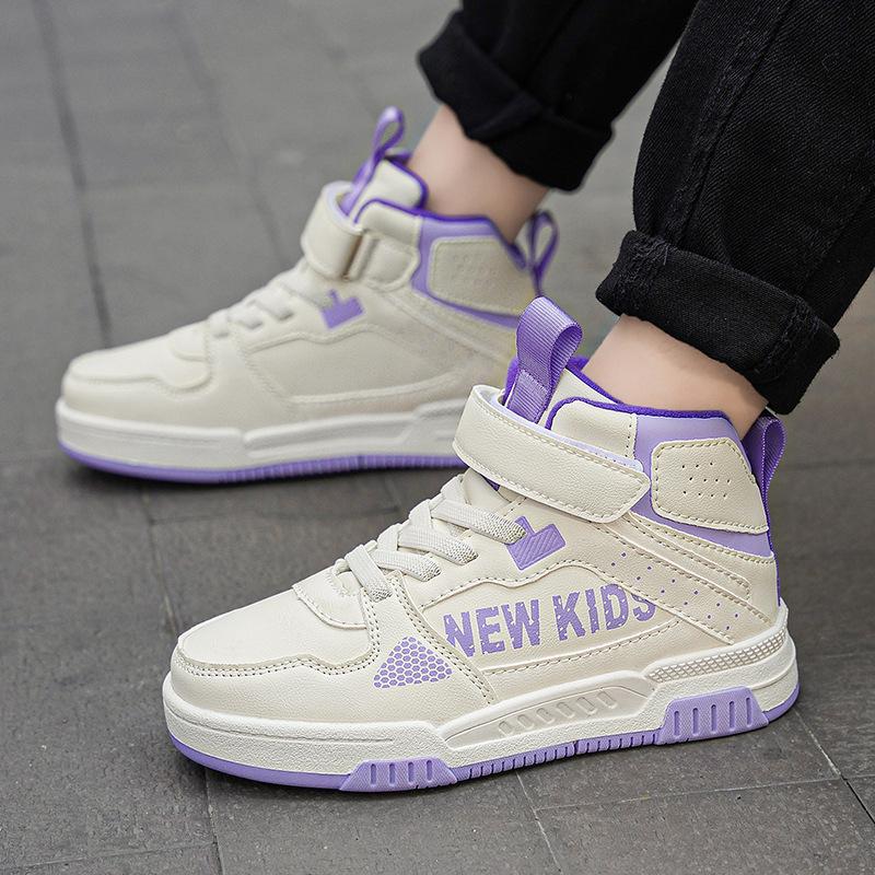 

Children s shoes autumn and winter boys board shoes velvet two cotton warm girls shoes high-top Korean version of medium and older children s sports 28