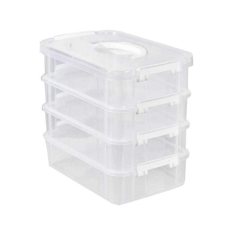 4-Layer Transparent Storage Box Large Capacity Home Storage Box Plastic Container Rack Miscellaneous Box Convenient Supplies New