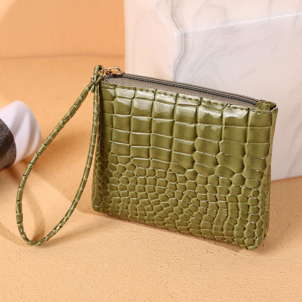 Mini Women'S Wallet Crocodile Print Short Zipper Wrist Small Coin Bag Fashion Retro Pu Leather Ladies Card Holder Coin Purses