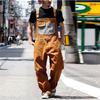 Heren Werkoverall Casual Retro Veelzijdig Schouderbanden Gepersonaliseerde Overall Patch Meerdere Zakken Schouderbanden Overall