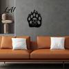 Large Brown Bear Wall Sculpture Metal Hollow Out Art Rustic Forest Landscape Hanging with Paw Nature Inspired Home Ornament Prints Iron Sign