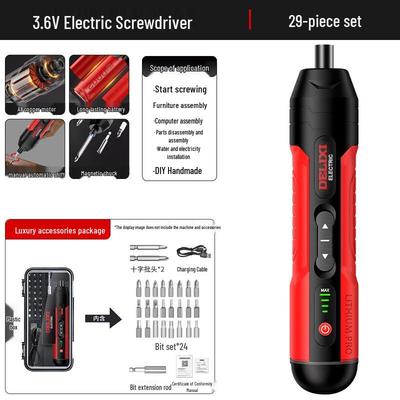 Delixi Cordless Mini Electric Screwdriver Set CN Plug (adapter Included)