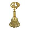 Craftvatika Brass Hand Bell for Pooja Ghanti for Mandir, Peacock Design Hand Bell Ghanti, Pooja Decoration Items, Home and Office Temple