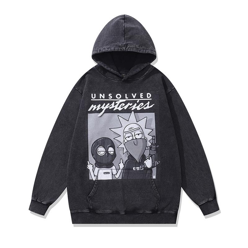 Amerikanischer Retro Fried Color Kapuzenpullover Billie Digitaler Direktdruck Gewaschener Reiner Baumwoll-Hoodie Herren