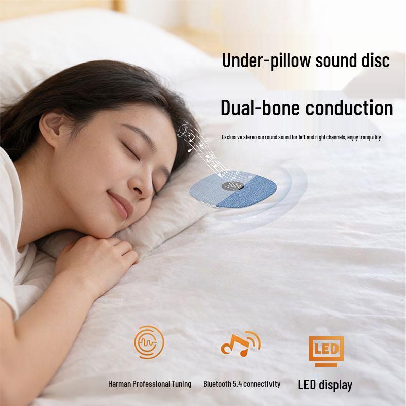 Bone Conduction Bluetooth Sleep Speaker: Under-Pillow White Noise & Music Device