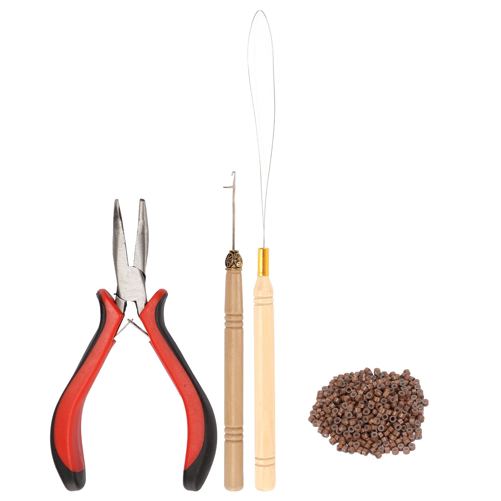 

Набор инструментов для наращивания волос с силиконовыми кольцами, крючок для вязания крючком, портативный набор для укладки волос 5 200pcs Hair Rings