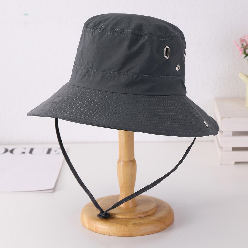 Men's quick-drying wide-brimmed sunshade adjustable casual versatile fisherman's hat for outdoor hiking and mountain climbing