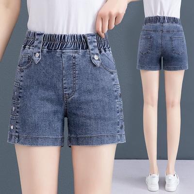 Denim Shorts Women's Summer Elastic Waist Loose Wide Leg Pants Fashion Casual All-match Shorts