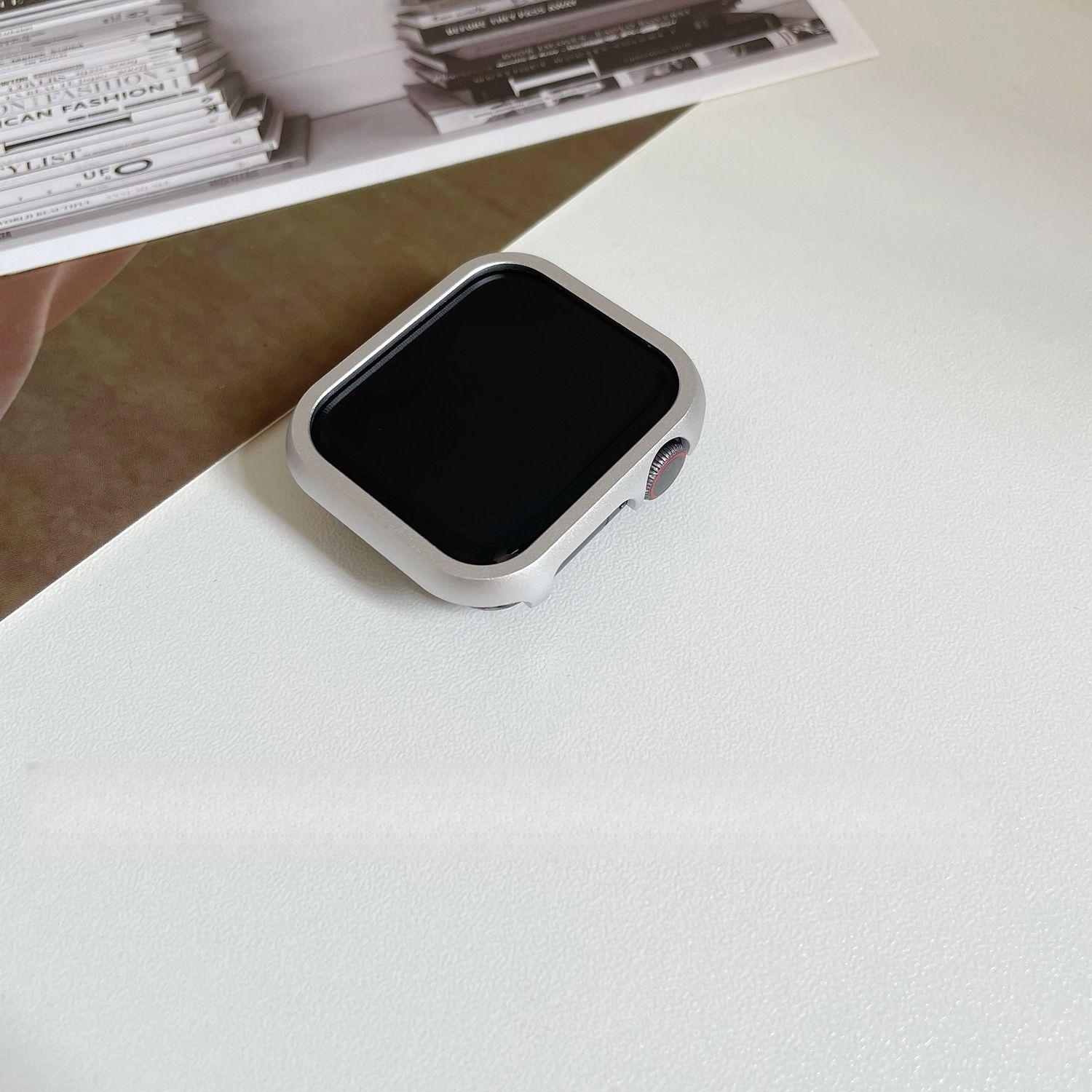 

Металевий каркас з алюмінієвого сплаву для Apple Watch S10 - металевий напівкорпус протиударний захисний чохол для iWatch 10/9/8/7/6/5/4/3/2/1/SE/Ultra/Ultra2 49 мм 41mm 【S7-S8-S9 】 срібний