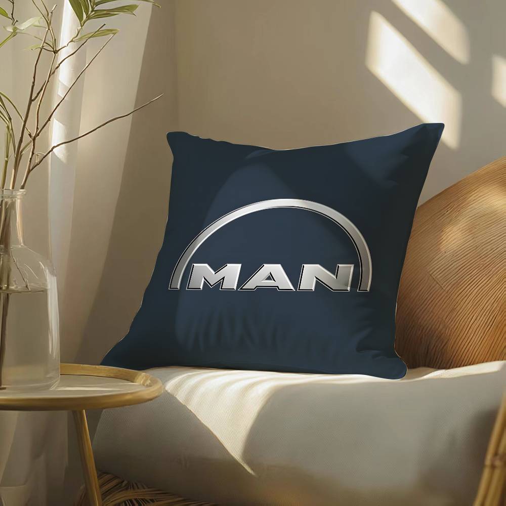 

Cool MAN-M Truck & Bus AG Pillow Case Silky elegant Comfort Sofa Bed Invisible zipper Beach pillowcase 12x12Inch