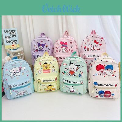 Hello Kitty Kuromi Cinnamoroll My Melody Printed Children Backpack For Daily Use