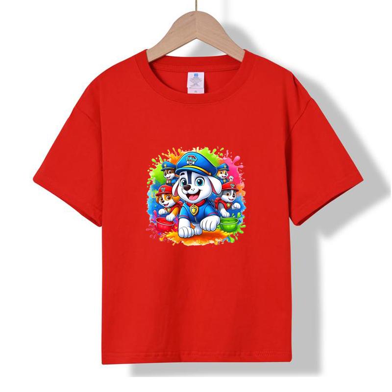 XH08 MINISO 2026 Summer New Printed Cotton Round Neck T-shirt for Children Aged 1-16, Boys and Girls
