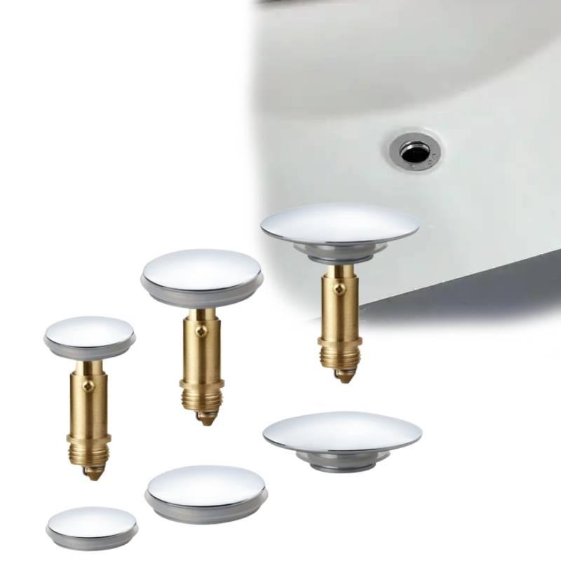Durable All Copper Sink Stopper Set Featuring Large And Small Push Button Caps