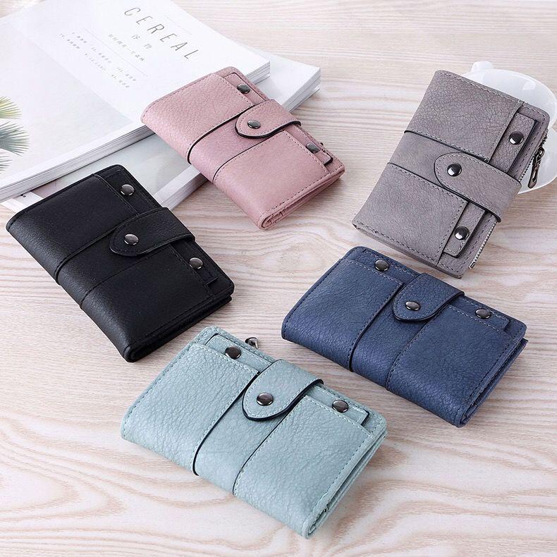 Women's 2022 Short Retro Frosted Rivet Wallet - Korean Style Trendy Multi-functional Student Coin Purse