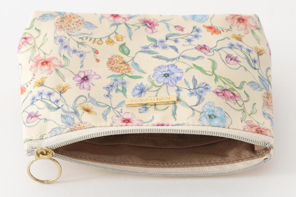 DDintex FLORET LONDON BASIC Pouch, Battersea Blooms, Cream, 15 X 10.5 X 4.5cm [Liberty Print]