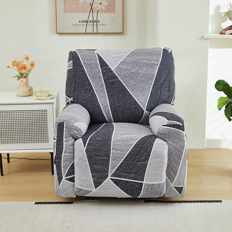 4Pc Printed Stretch Recliner Chair Cover Armchair Slipcovers All-Inclusive Recliner Sofa Cover For Living Room Office Home Decor