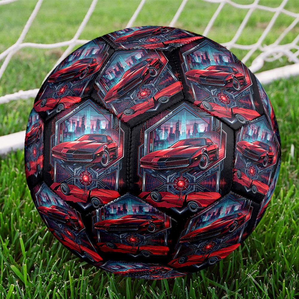 Knight Rider Print Size 5 Soccer Ball, Standard Match Football for Sports Game and Team Practice, Ideal Gift for Soccer Fans