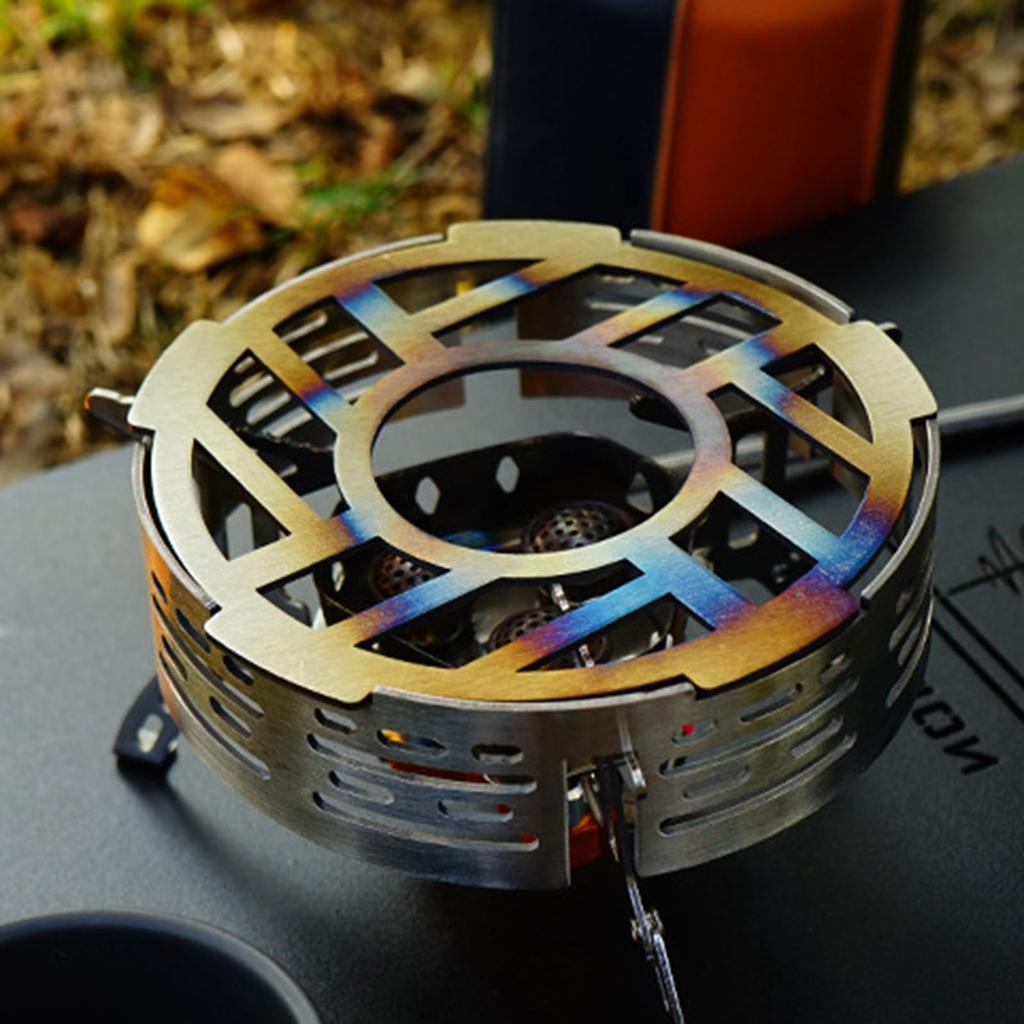 Gas Stove Windshield Ring Protects Flame from Wind Stove Wind Guard 201Stainless Steel Texture for Outdoor Cooking