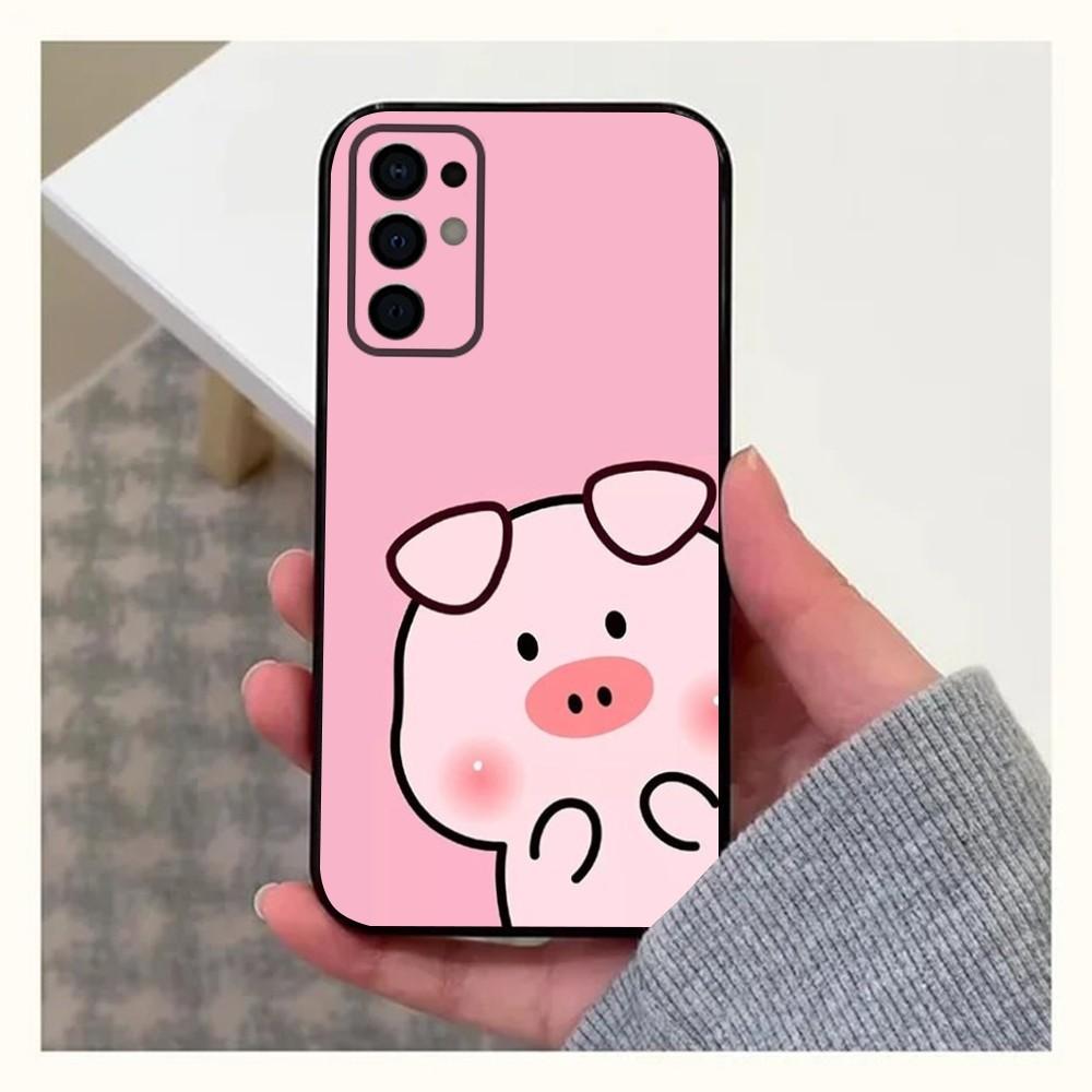 

Cartoon Cute Pink Pig Phone Case For Samsung S24,S21,S22,S23,S30,Ultra,S20,Plus,Fe,Lite,Note,10,9,5G Black Soft Cover Samsung S225G