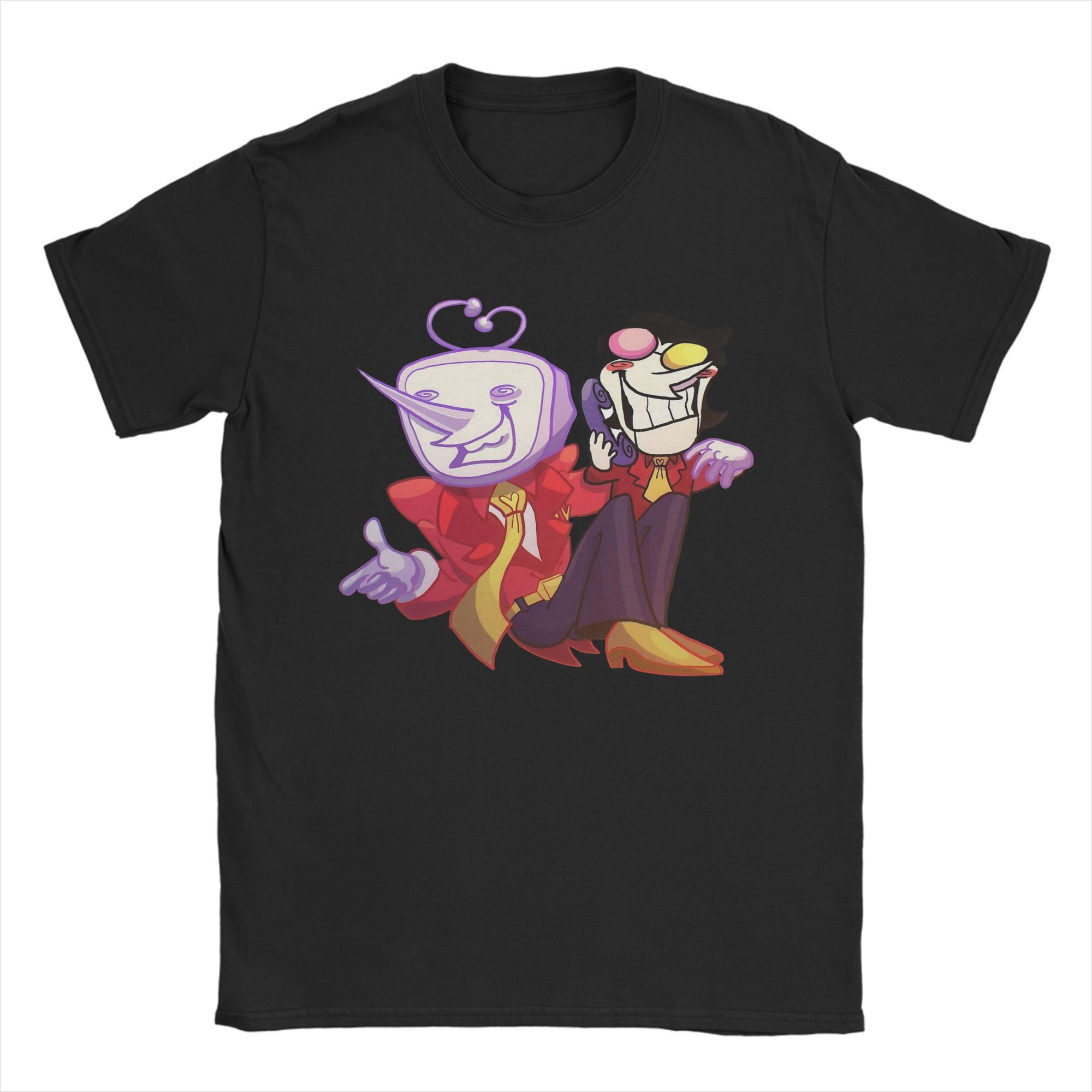 

Чоловічі футболки Deltarune Spamton і Tenna Вінтажна футболка з чистої бавовни з коротким рукавом Футболка з круглим вирізом Одяг Великий розмір M