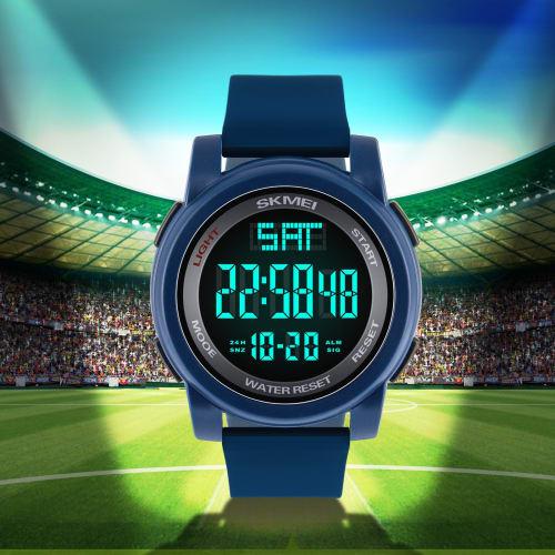 Men's Digital Watch with LED Display, Large Face, Military 5 ATM Waterproof, Calendar, Sports Stopwatch, Backlight, Countdown, Luminous Alarm Clock, C