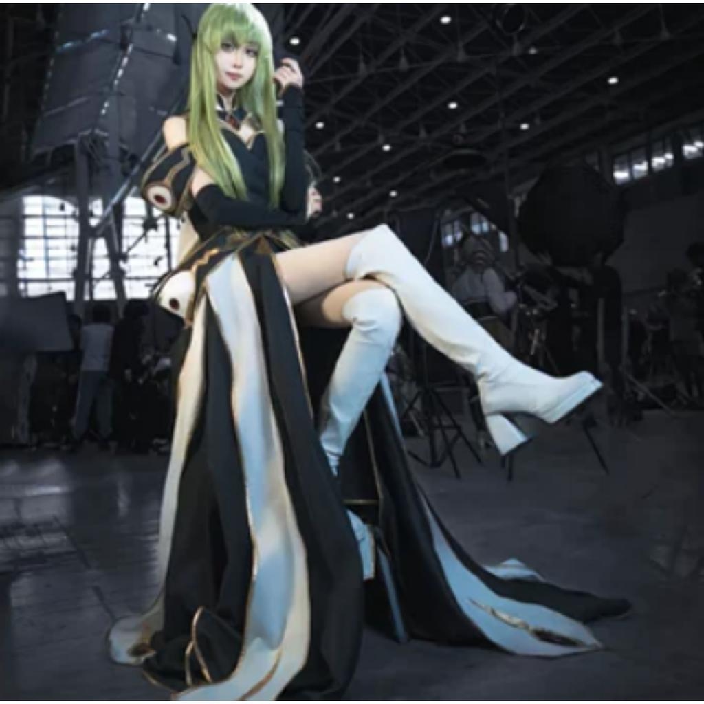 Code Geass CC Cosplay Jelmez És Parókák Lelouch A Lázadásból C.C. Ruhák Hangyaku No Lelouch Queen CC Fűző